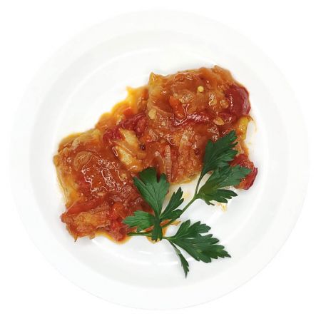 Рыба тушенная с овощами по-киргизски