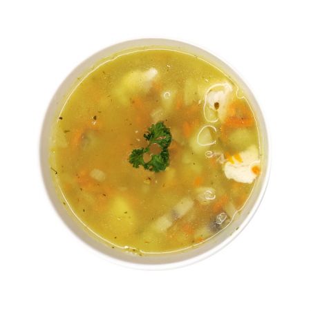 Суп картофельный с рисом, грибами и птицей
