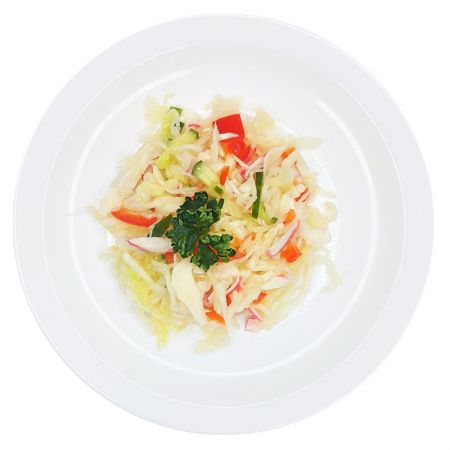 Салат из белокочанной капусты с крабовыми палочками