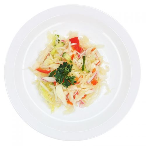 Салат из белокочанной капусты с крабовыми палочками